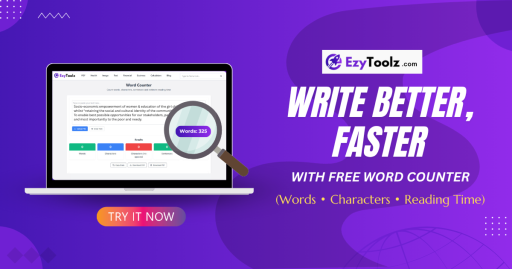 Online Word Counter Tool — Word Count, Characters, Reading Time &amp; More